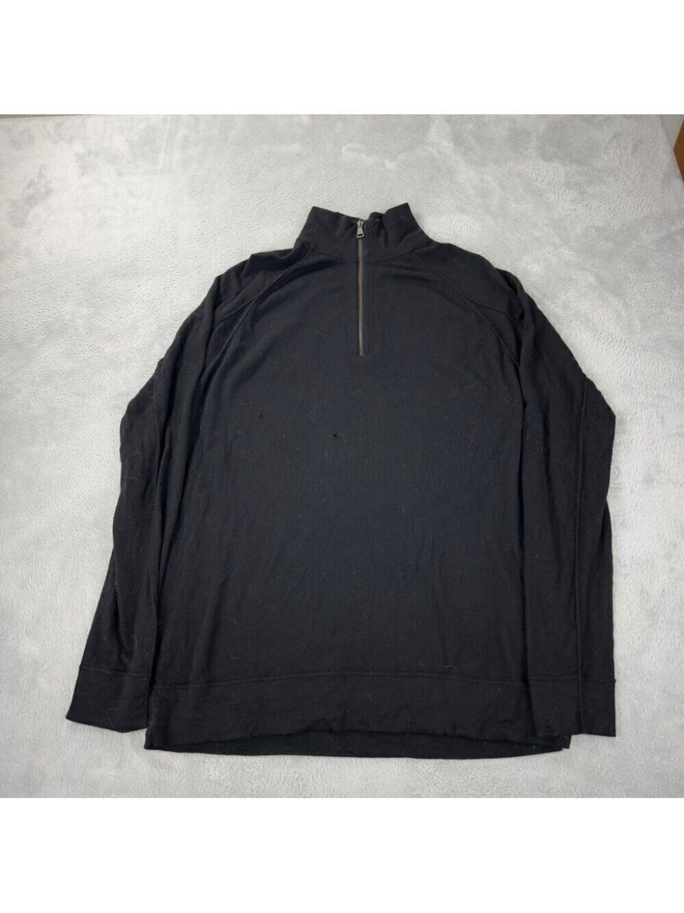 Helmut Lang Men's Size XL 100% Wool 1/4 Black Zip Up Jacket with Italian Yarn